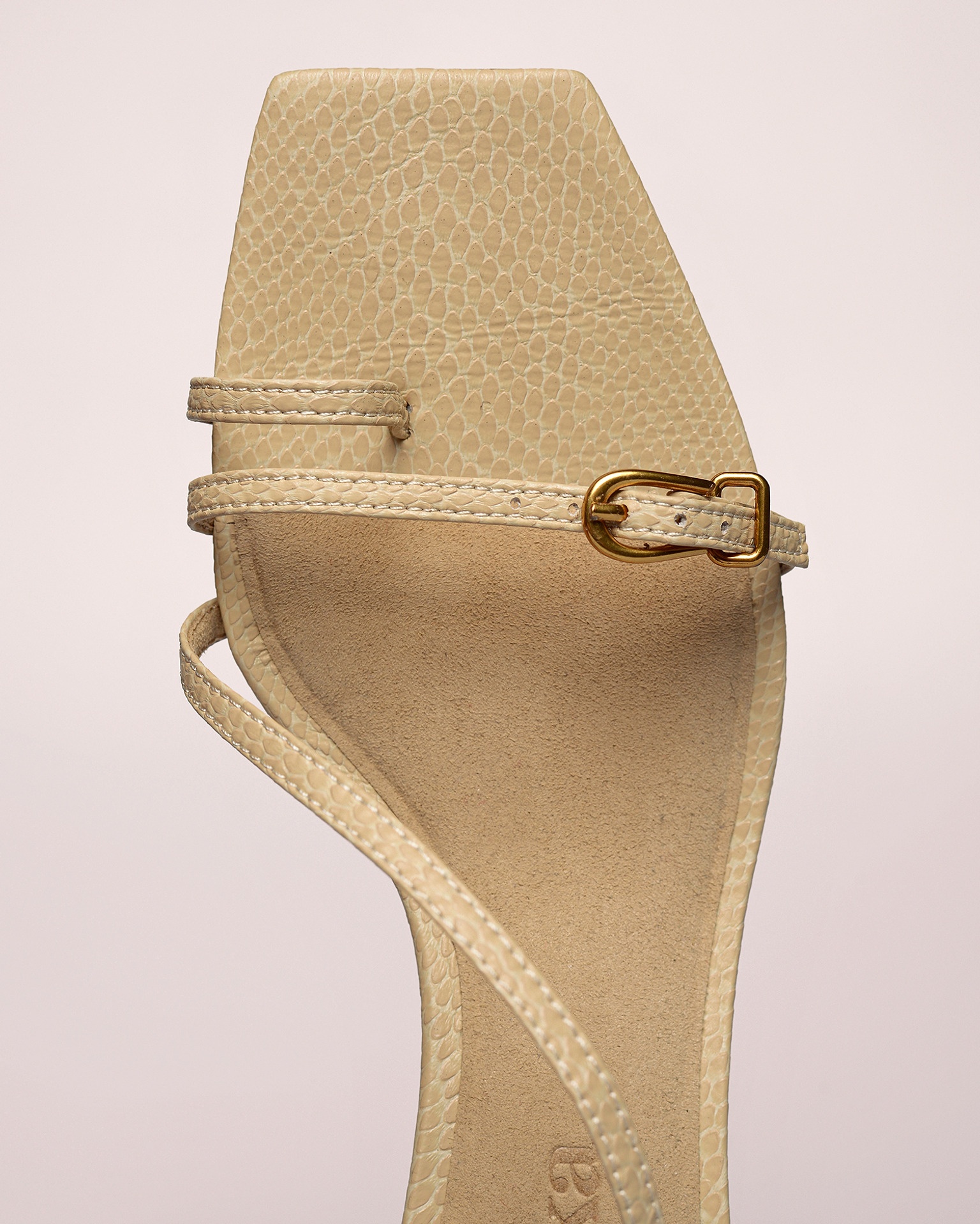 JEWEL - Vegan leather sandals - Creme snake - 3
