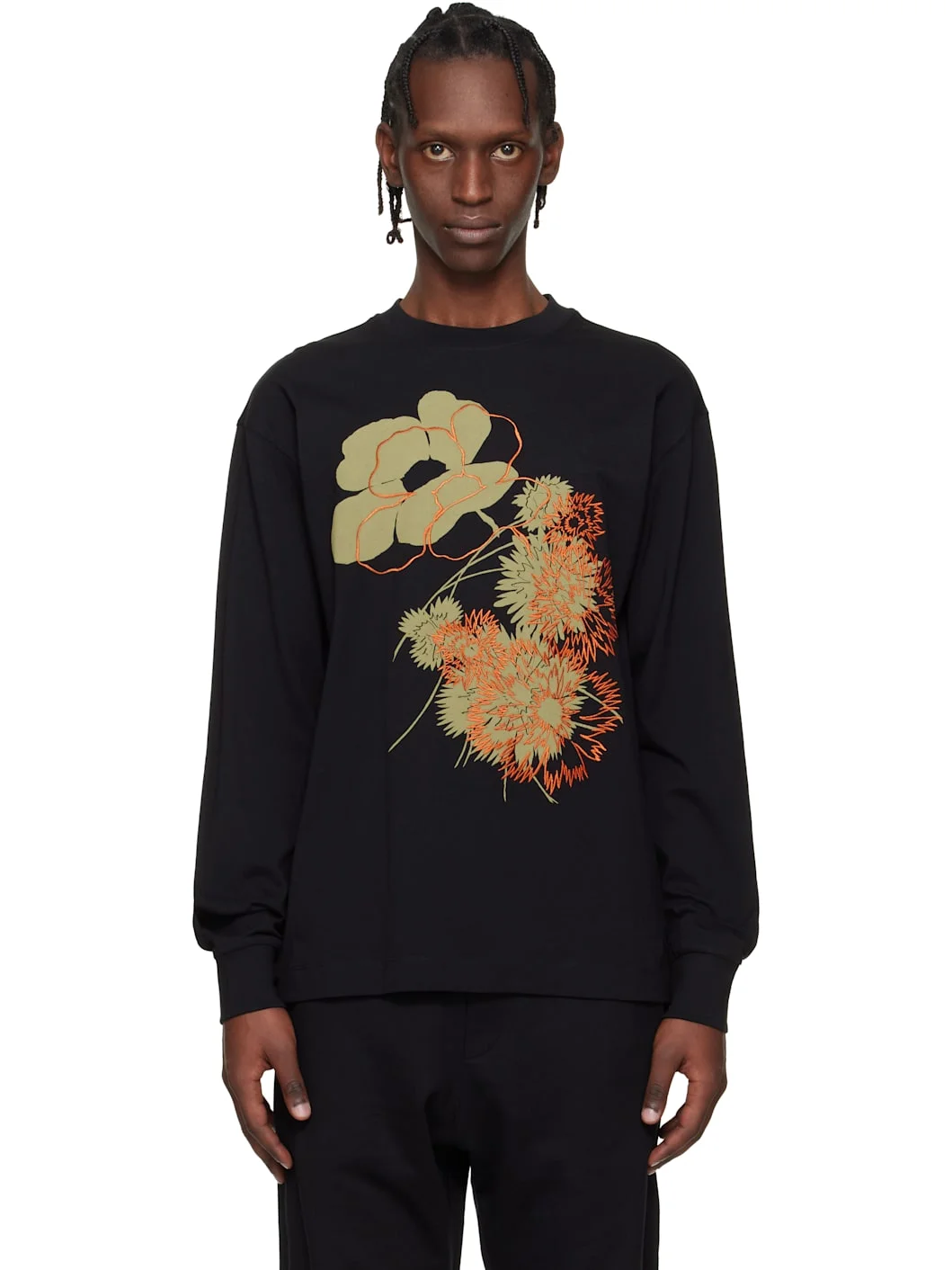Black Floral T-shirt - 1