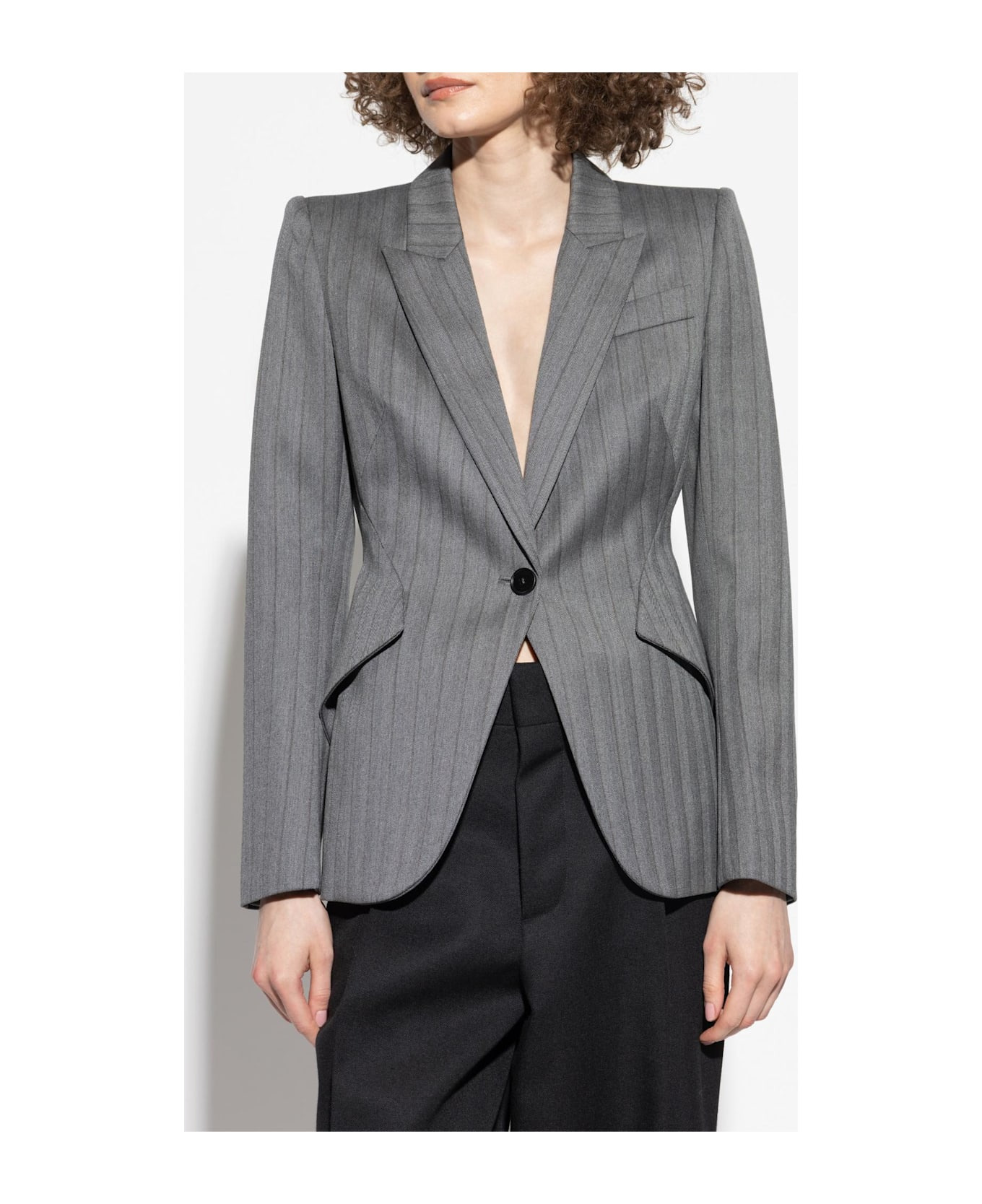 Alexander Mcqueen Wool Blazer With Herringbone Pattern - 2