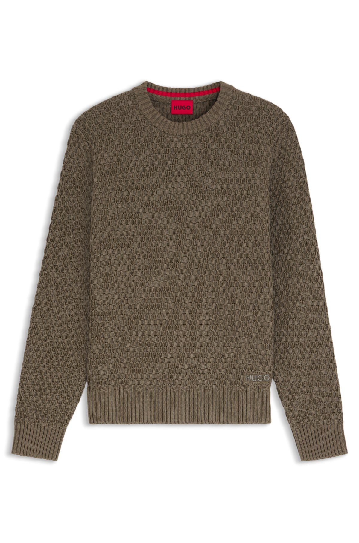 COTTON SWEATER WITH 3D KNIT STRUCTURE - 1
