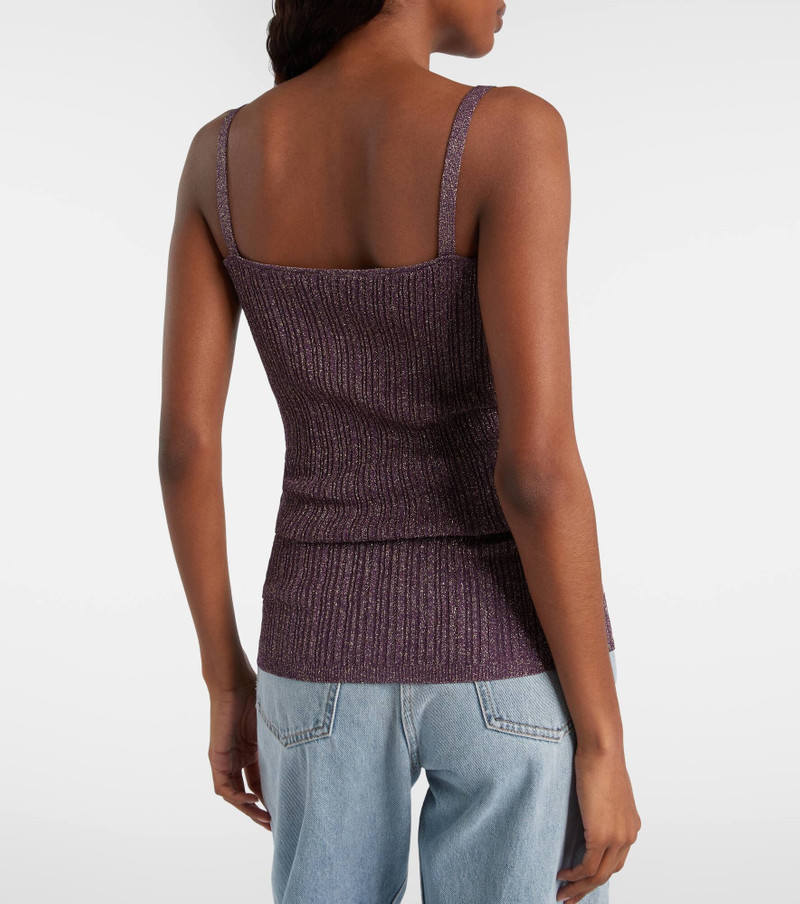 Lace-trimmed lamé top 6