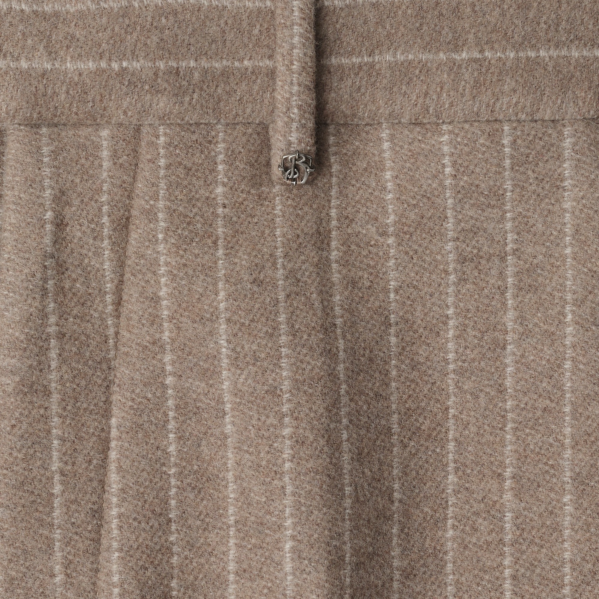 Pinstriped Wool Blend Tailored Trousers - 6