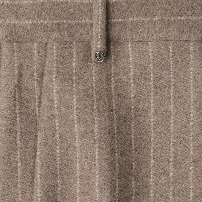 Pinstriped Wool Blend Tailored Trousers 6
