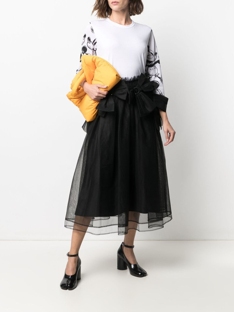 Noir Kei Ninomiya bow-embellished tulle skirt outlook