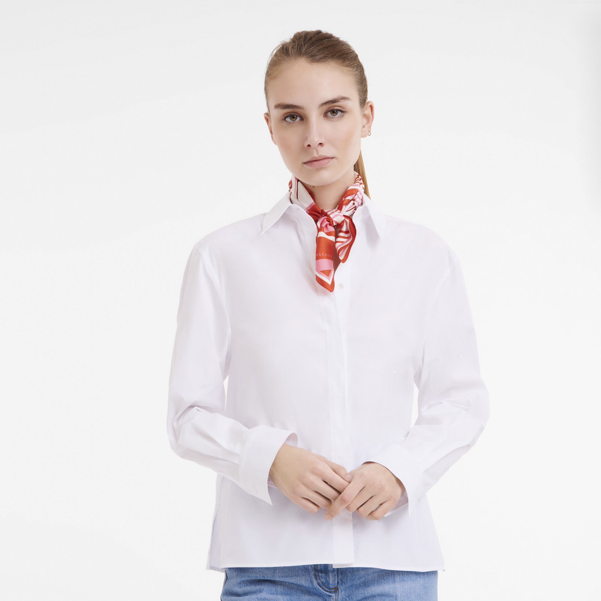 Le grand saut Longchamp Silk scarf 50 Orange - OTHER - 2