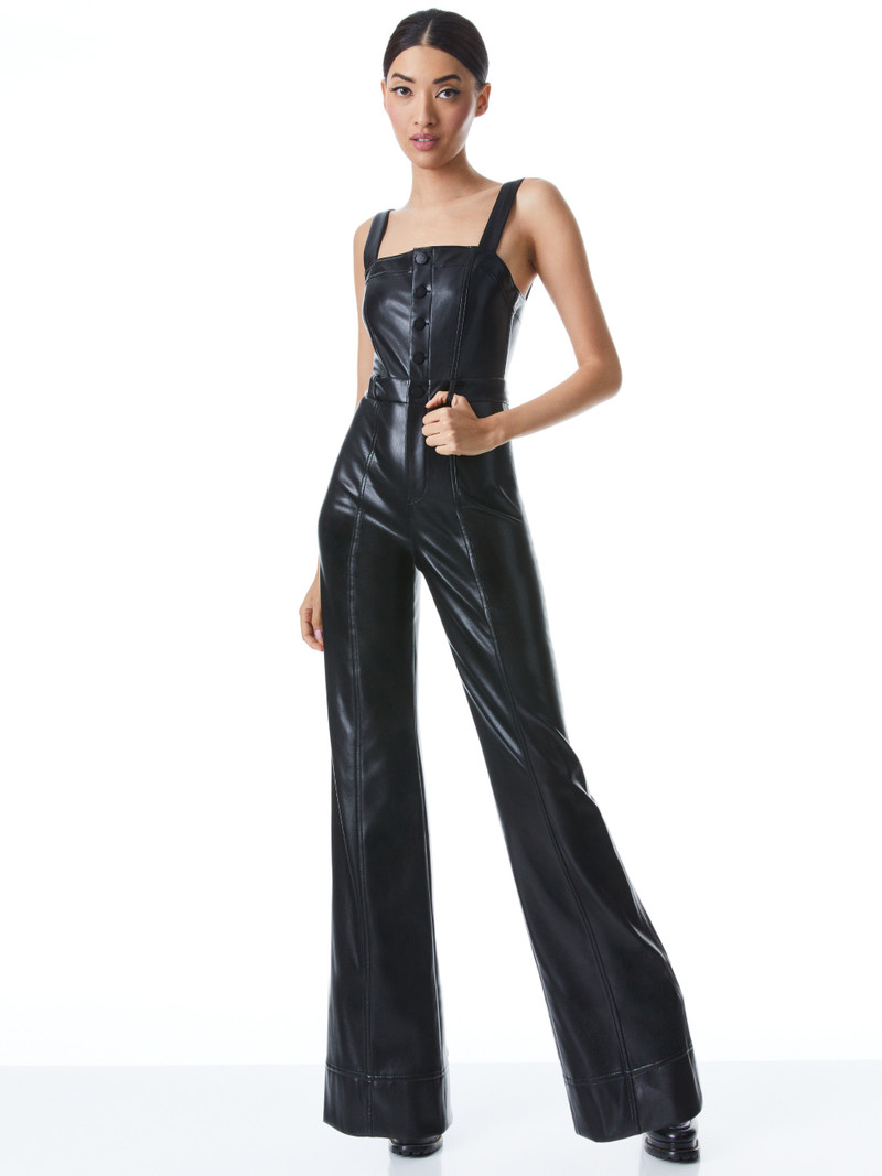 LINETTE VEGAN LEATHER SLEEVELESS JUMPSUIT 1