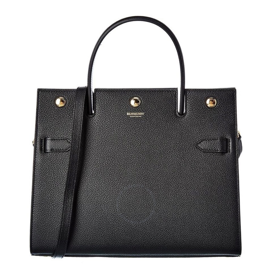 Burberry Black Ladies Small Leather Title Bag - 1