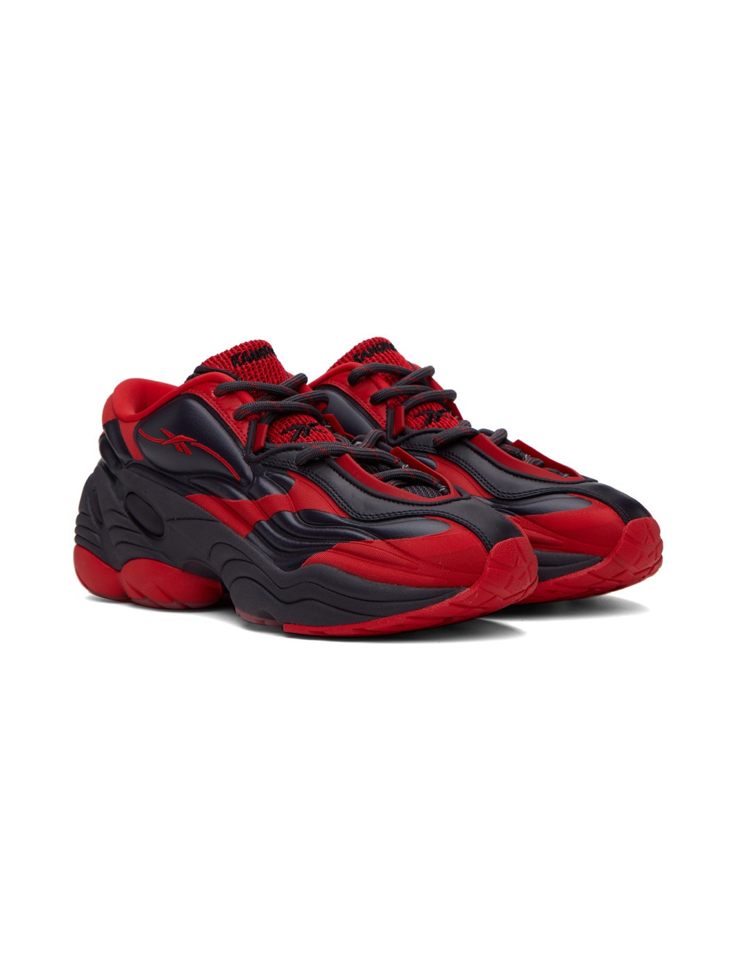 Black & Red Reebok Classics Edition DMX Run 6 Modern Sneakers - 4