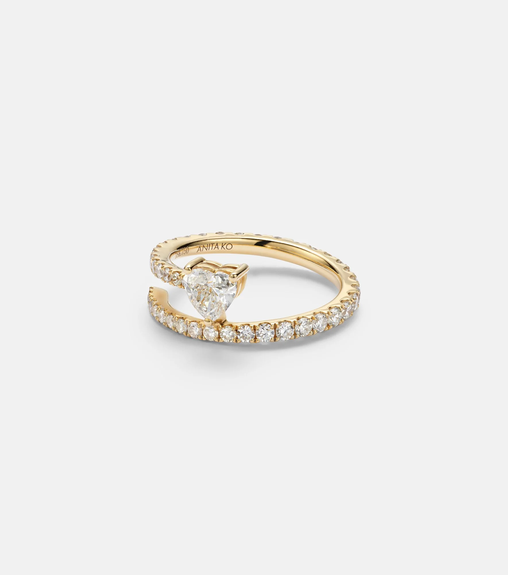 18kt gold ring with diamonds - 1