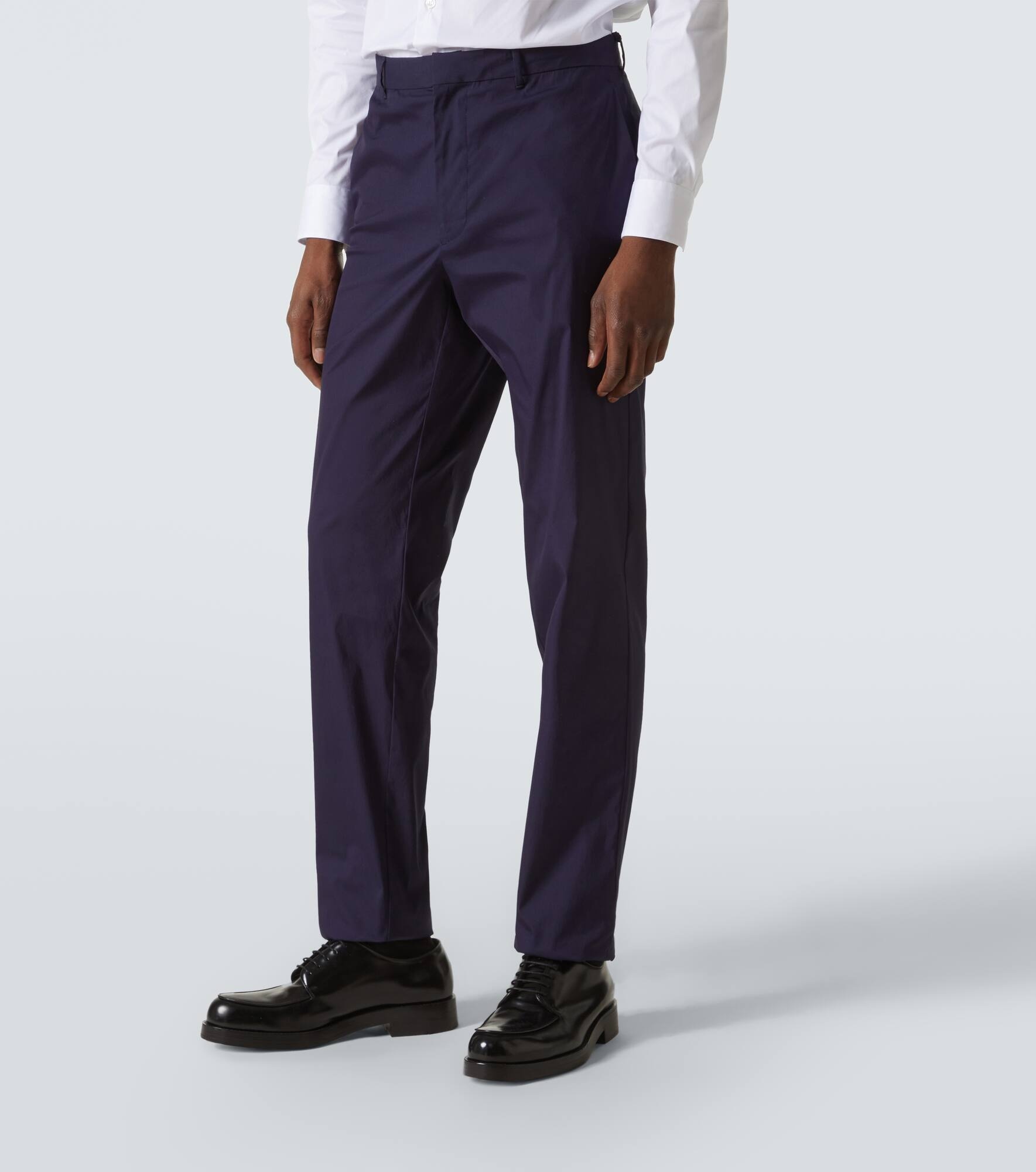 Cotton-blend poplin straight pants - 3