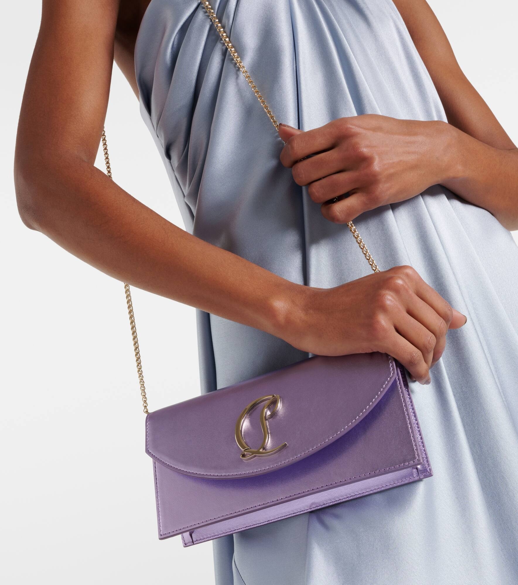 Loubi54 Small logo leather clutch - 7