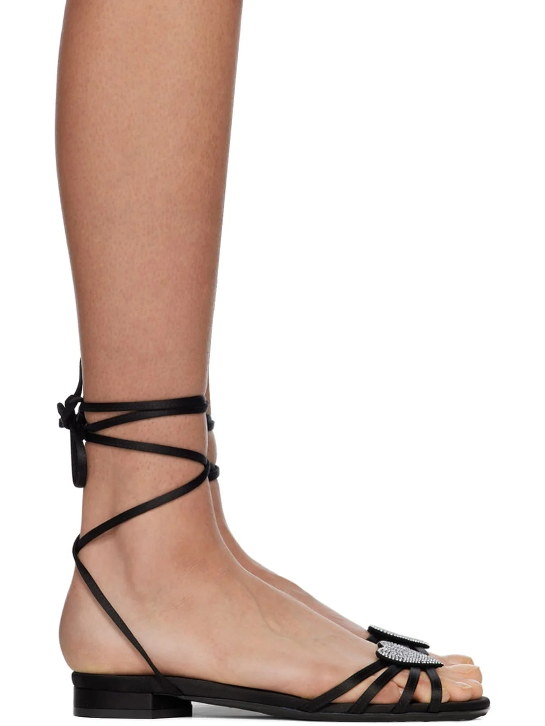 Black Kaia Flat Sandals - 1