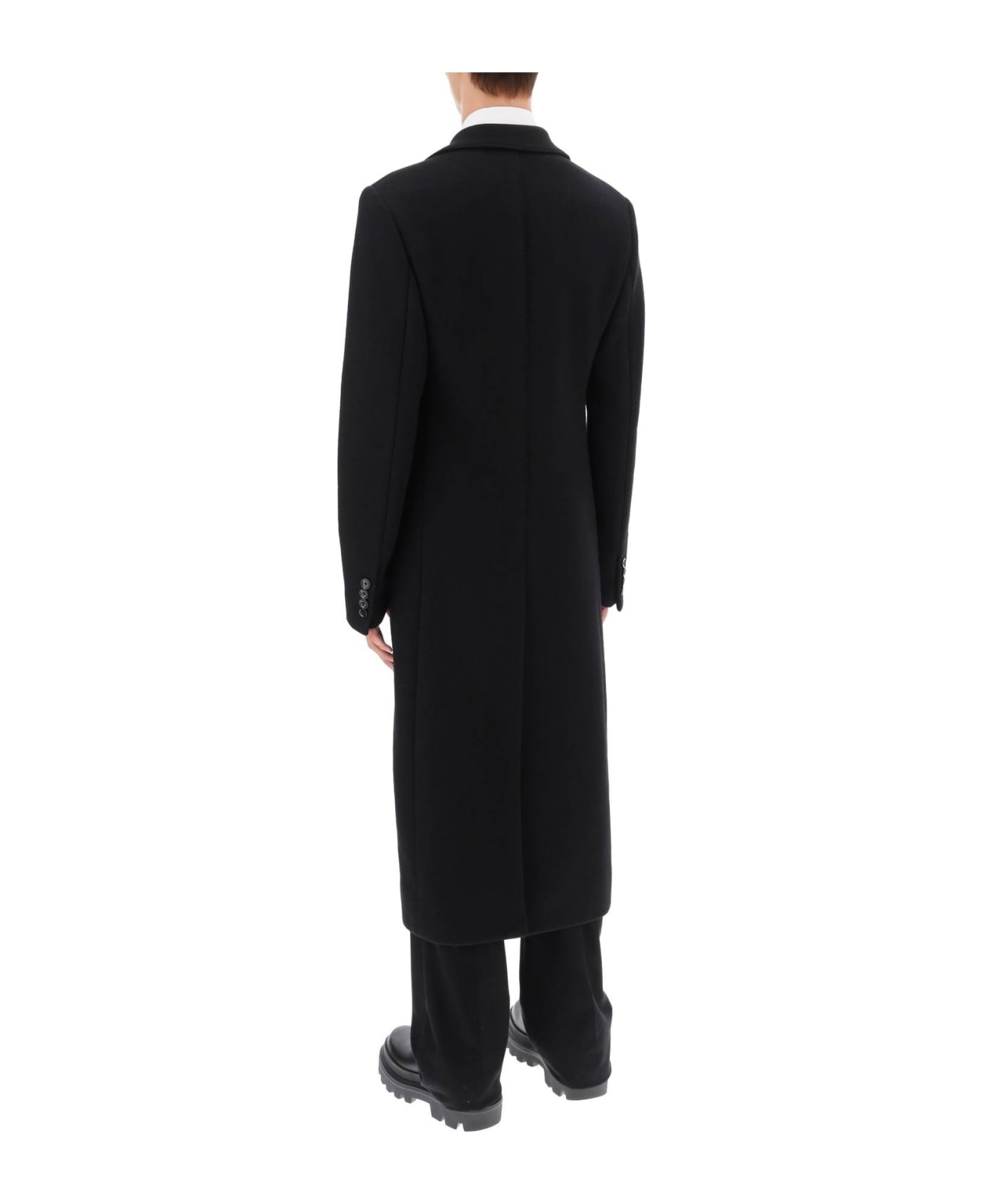 Long Single-breasted Deconstructed Coat - 3