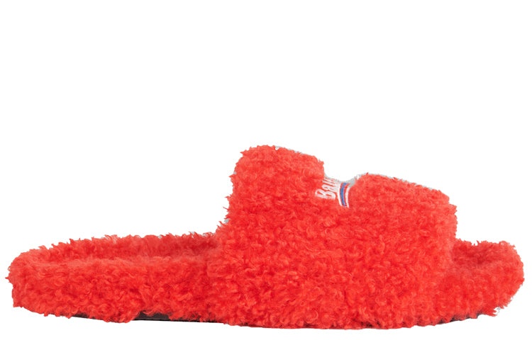 (WMNS) Balenciaga Furry Slides 'Red' 654261W2DO16596 - 2