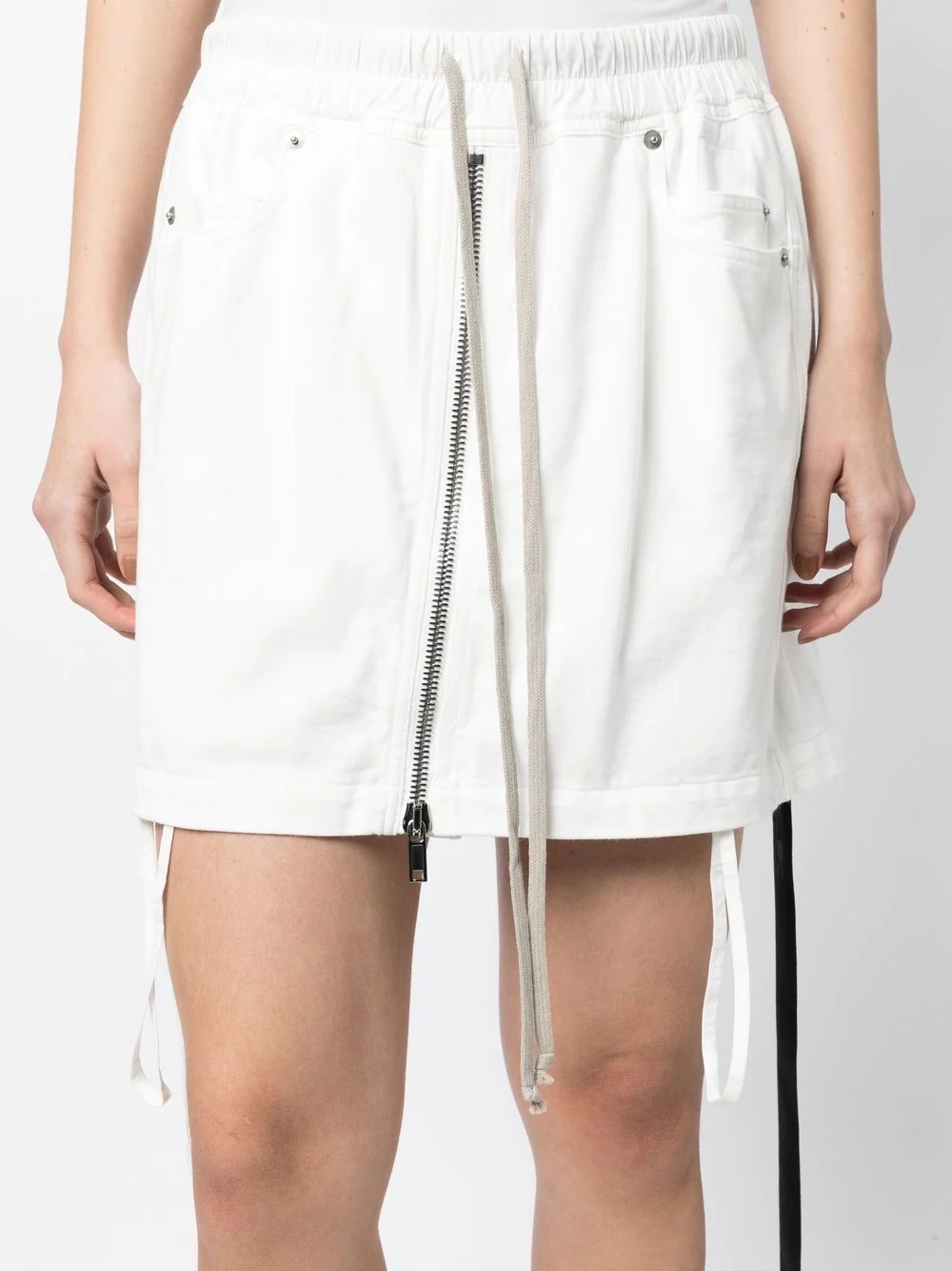 drawstring denim mini skirt - 5