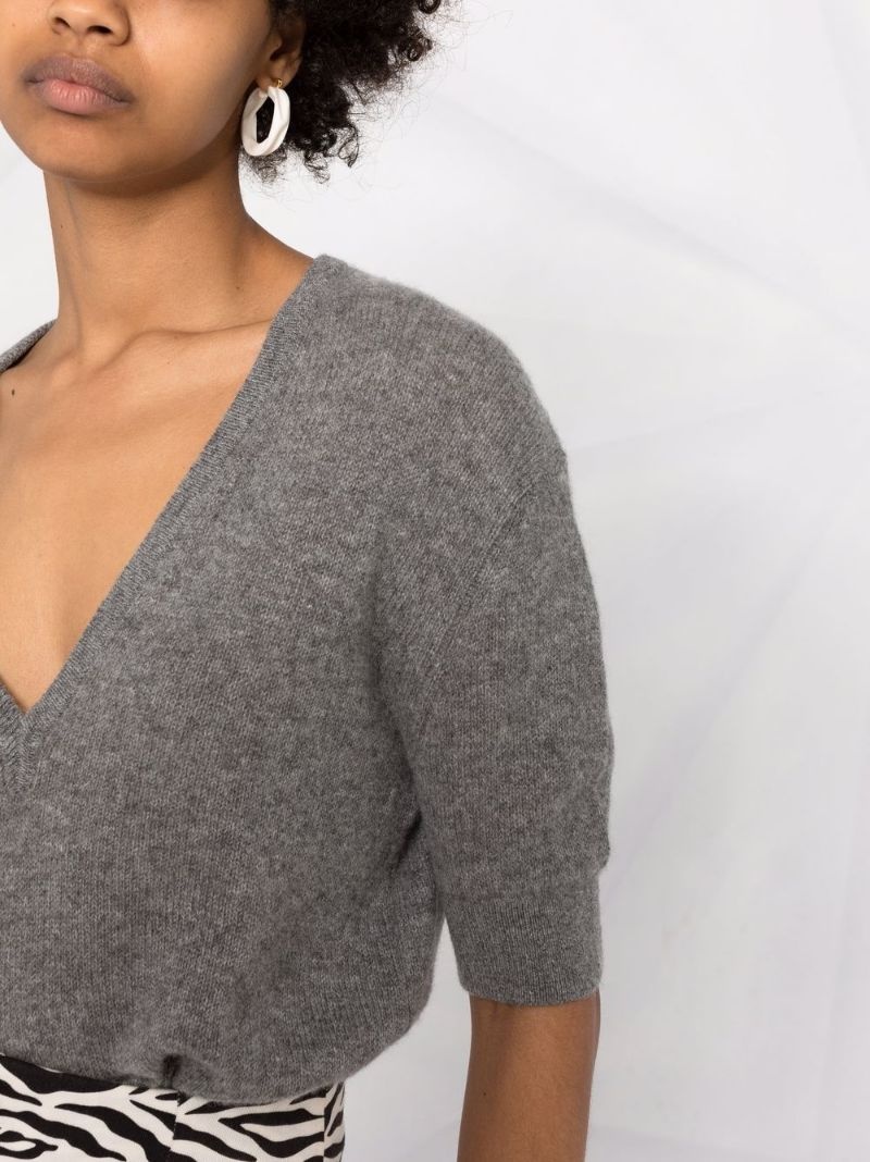 V-neck cashmere top - 5