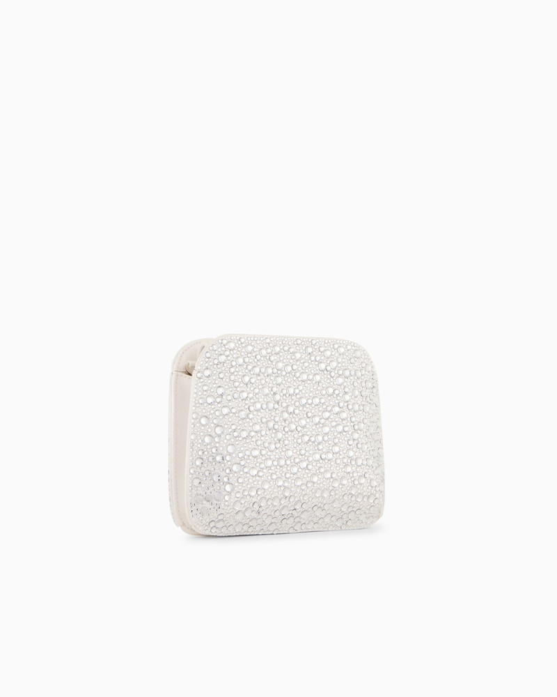 GIORGIO ARMANI La Prima satin and rhinestone clutch bag outlook