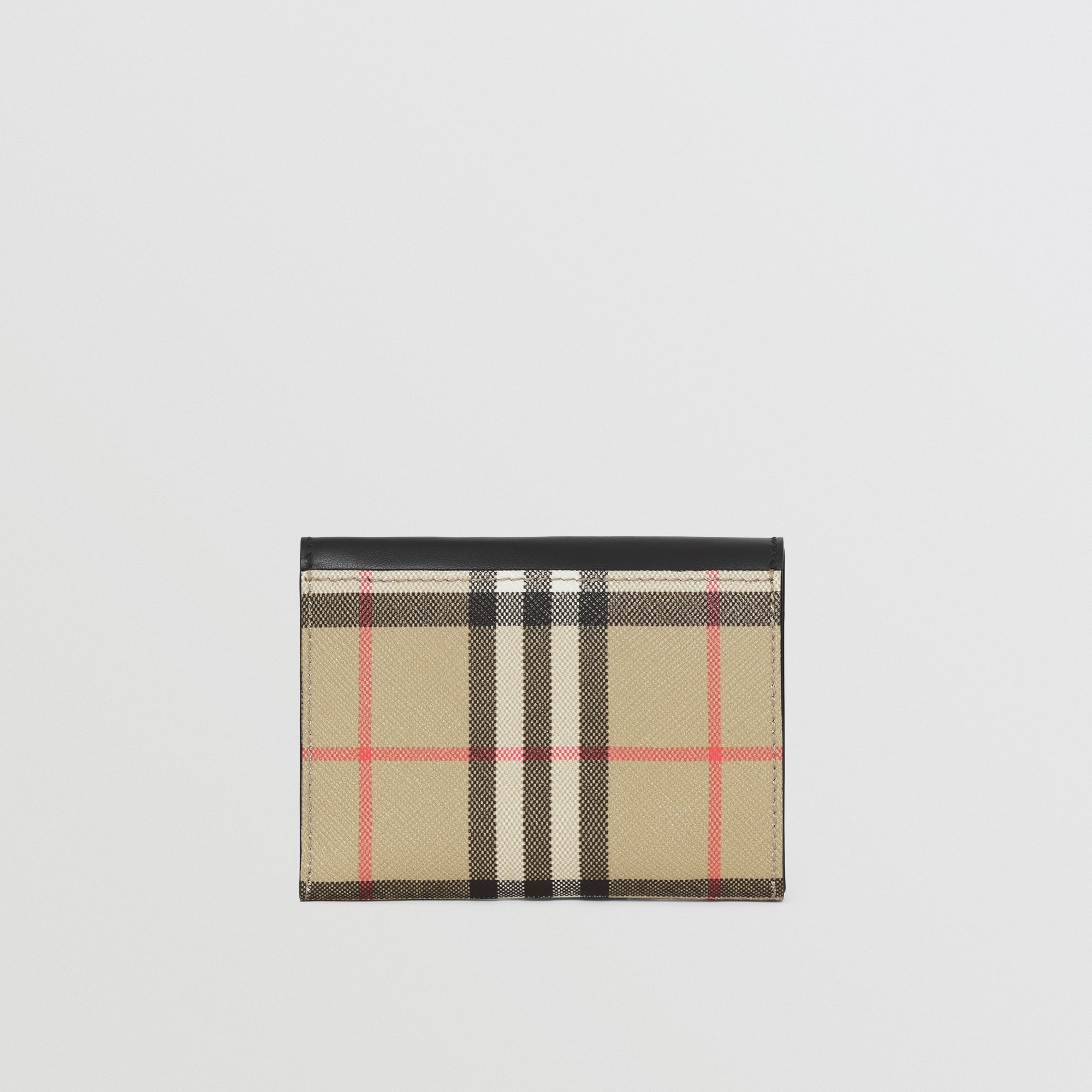 Vintage Check and Leather Small Folding Wallet - 5