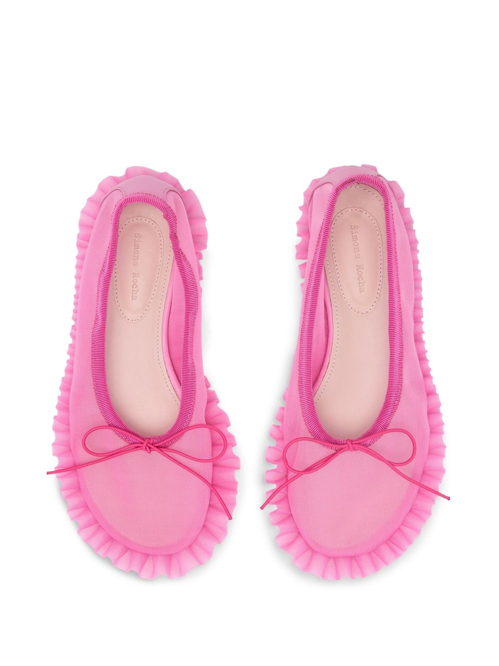 frilled mesh ballet flats - 2