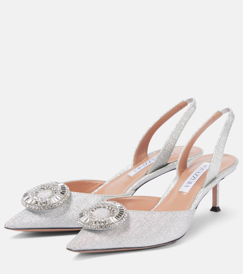 Crystal Hoop 50 glitter slingback pumps 4