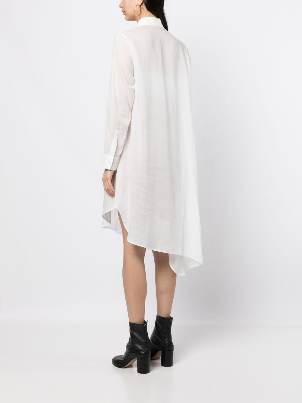 draped-detail asymmetric dress - 4