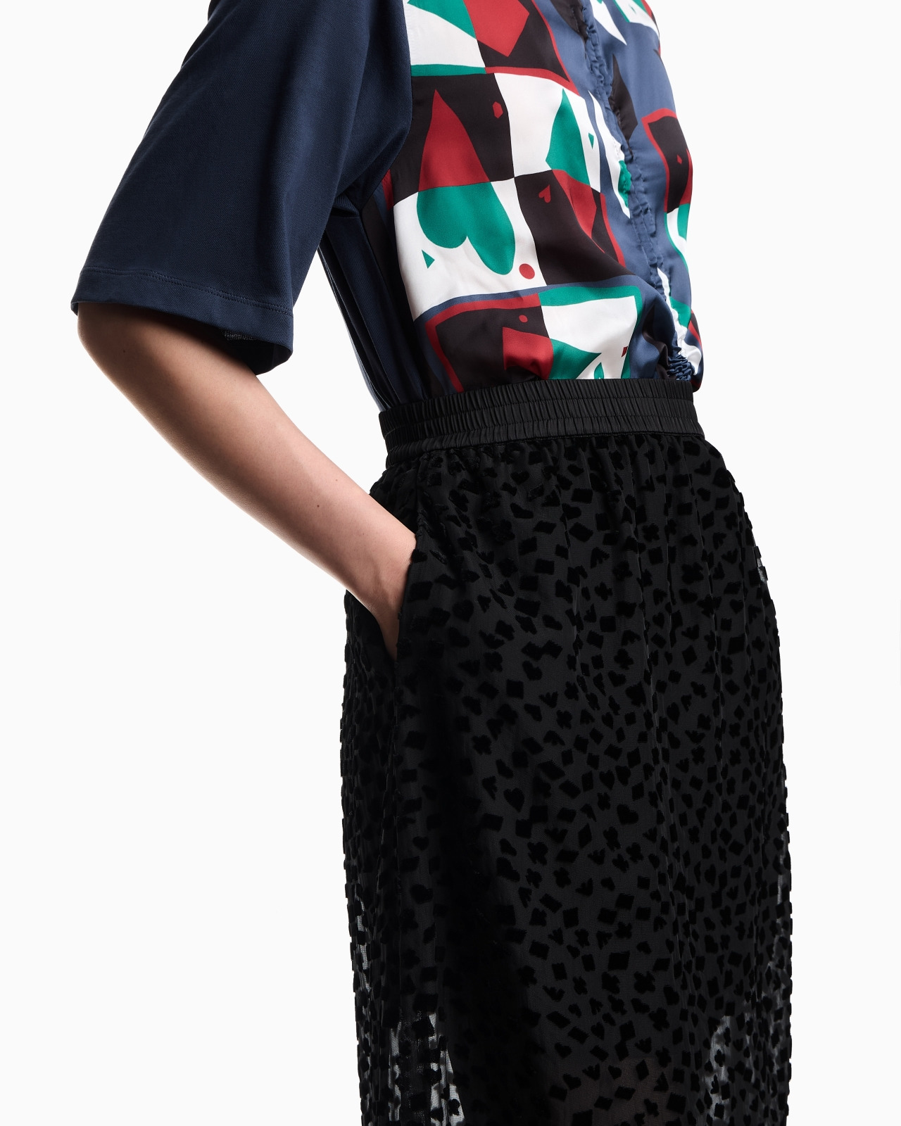 ASV JEU DE CARTES LONG SKIRT IN DEVORÉ TULLE - 5