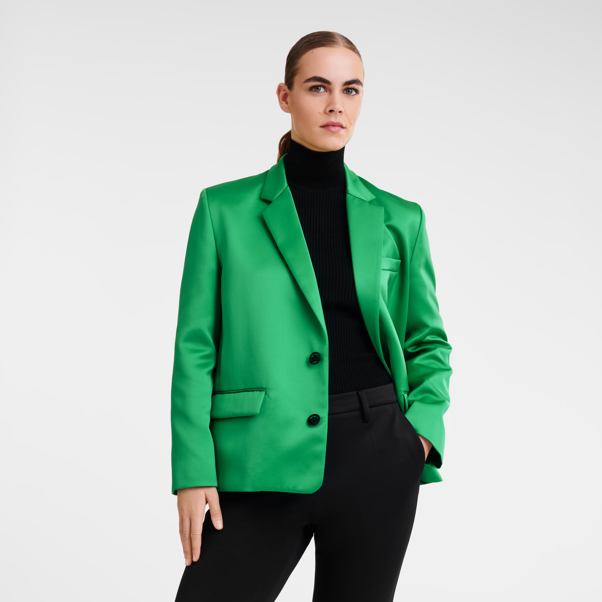 Oversize jacket Green - Satin - 4