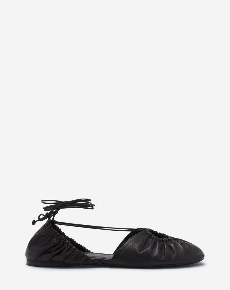 MESURE LACE-UP LEATHER BALLERINA - 1