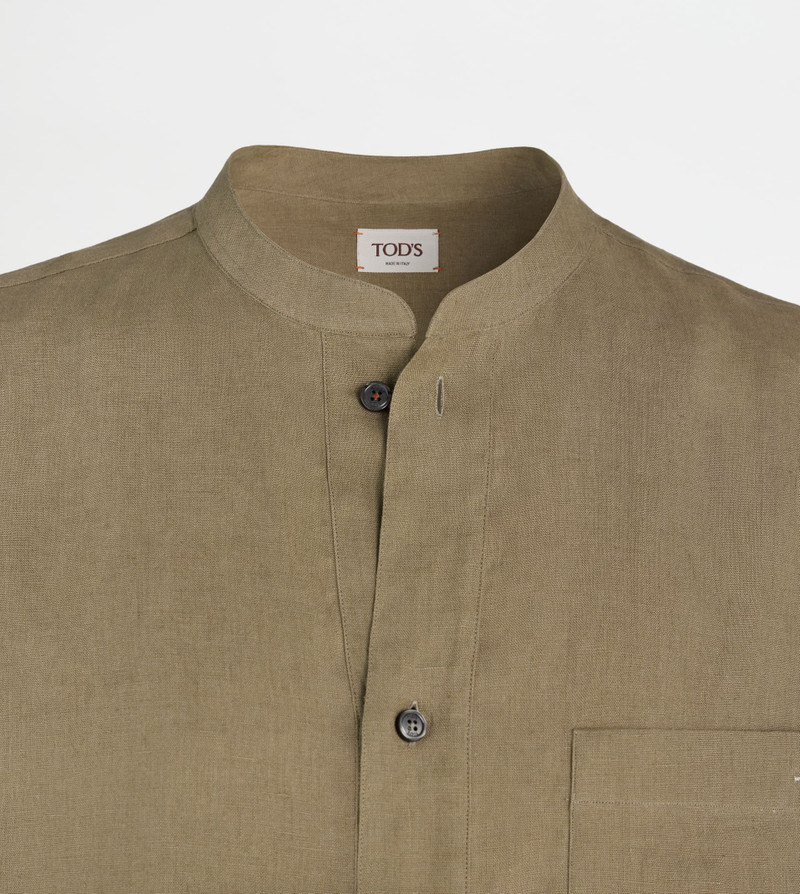 MANDARIN SHIRT IN LINEN - GREY 7