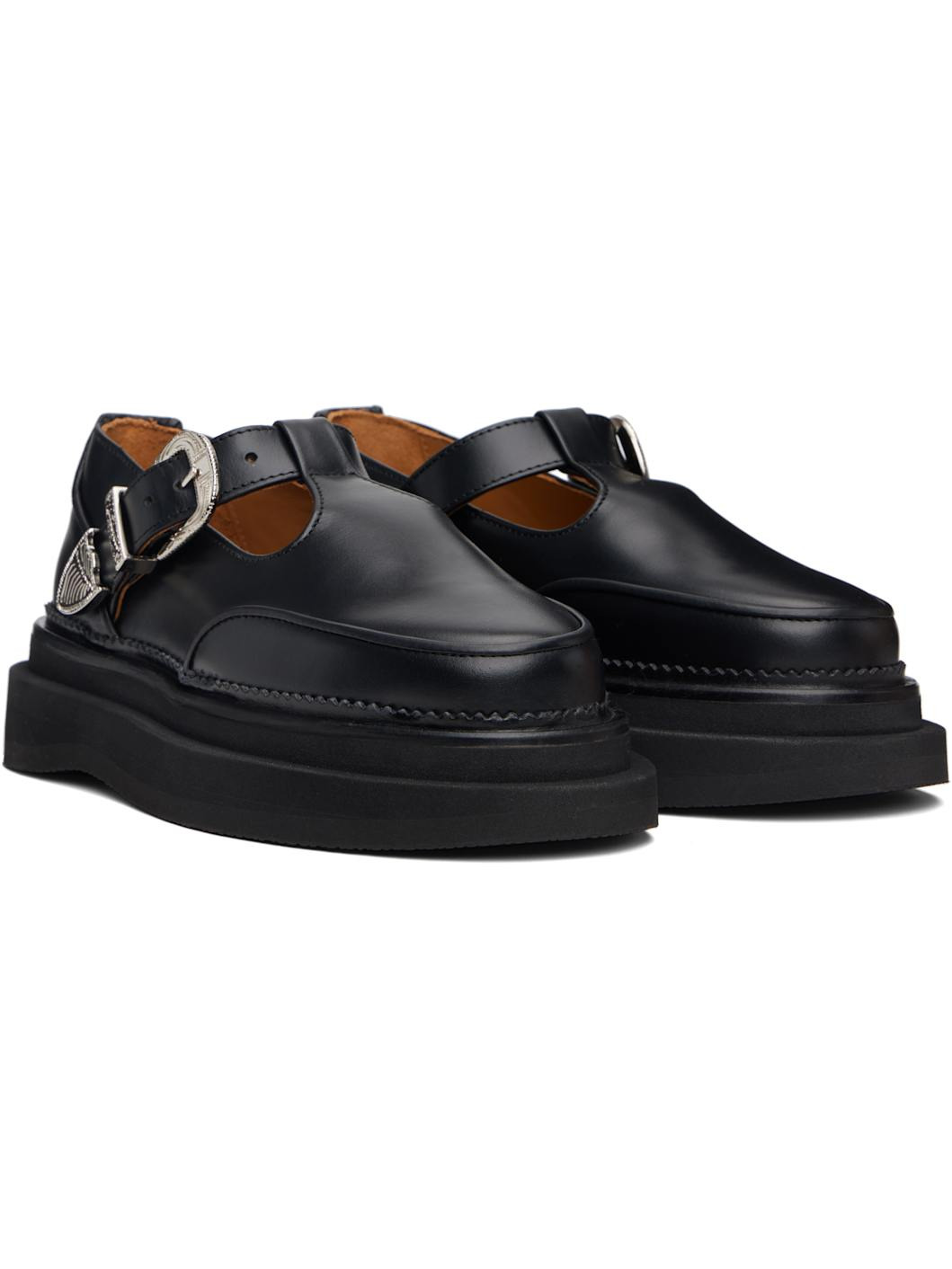 Black T-Bar Mary Jane Loafers - 4