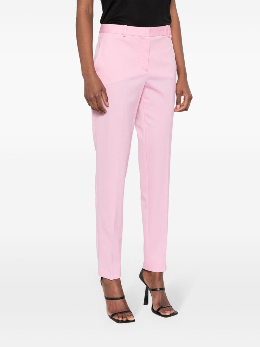 pressed-crease tapered-leg trousers - 3