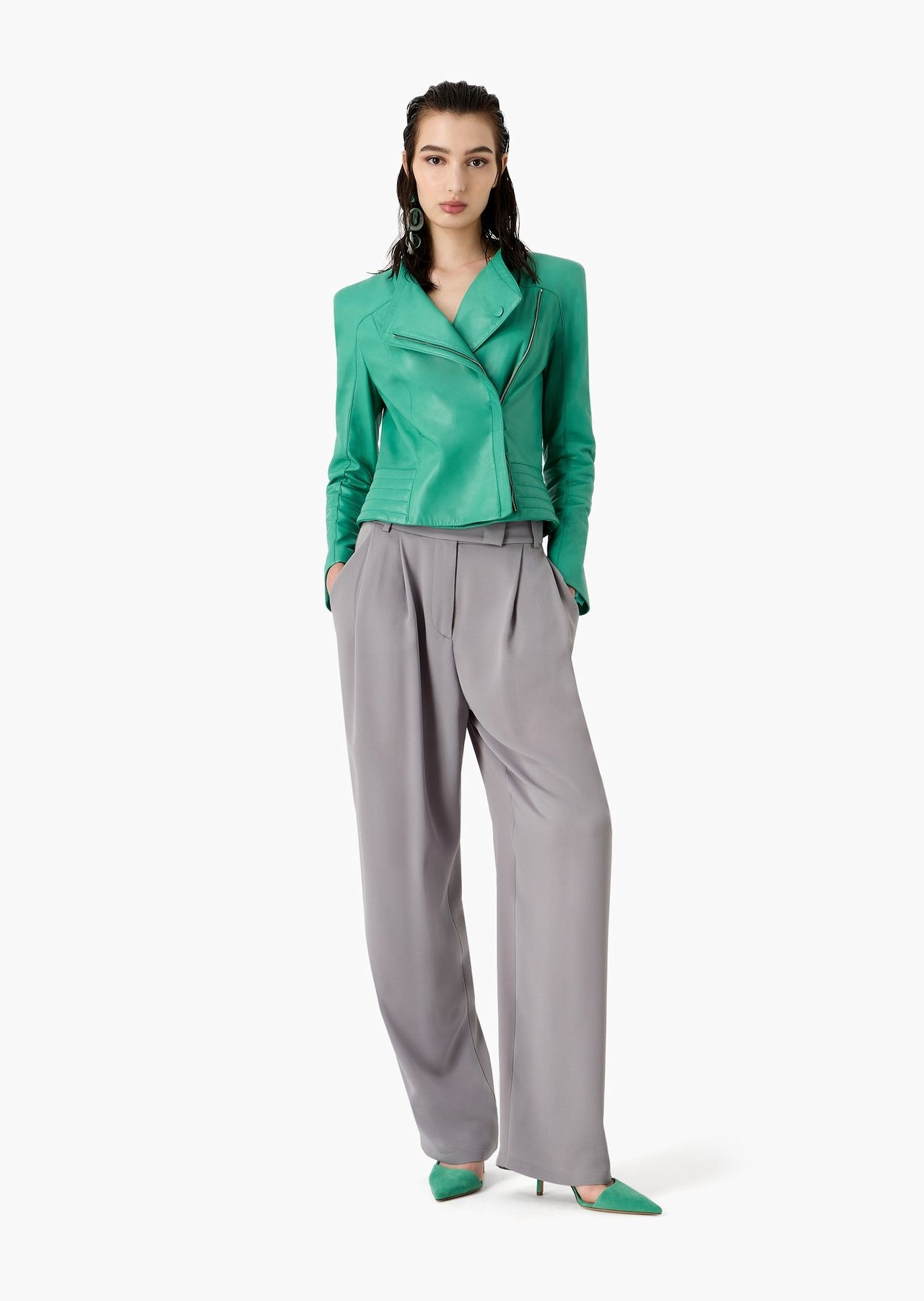 ASV triple silk-georgette double-pleat trousers - 4