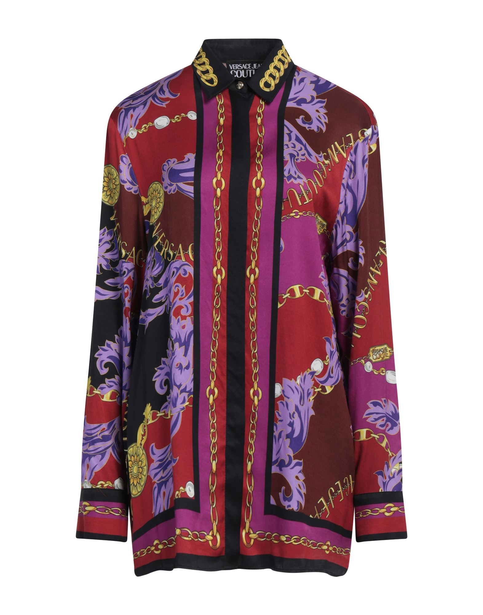 Burgundy Women's Patterned Shirts & Blouses - 1