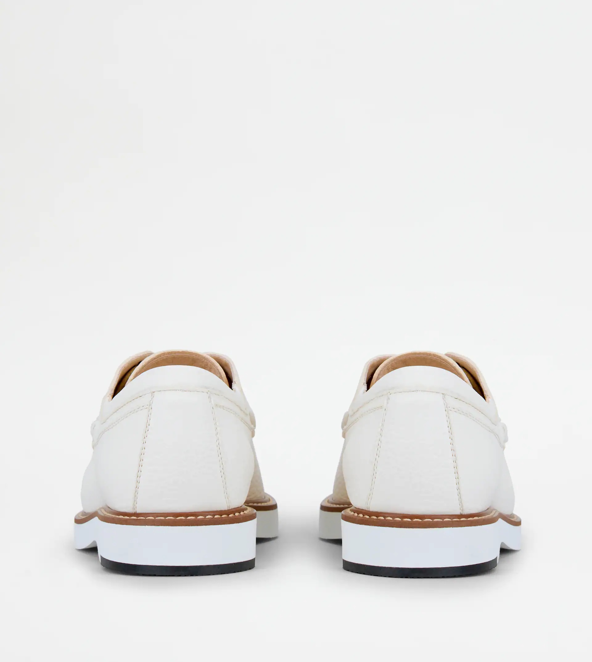 LACE-UPS IN LEATHER - WHITE - 2