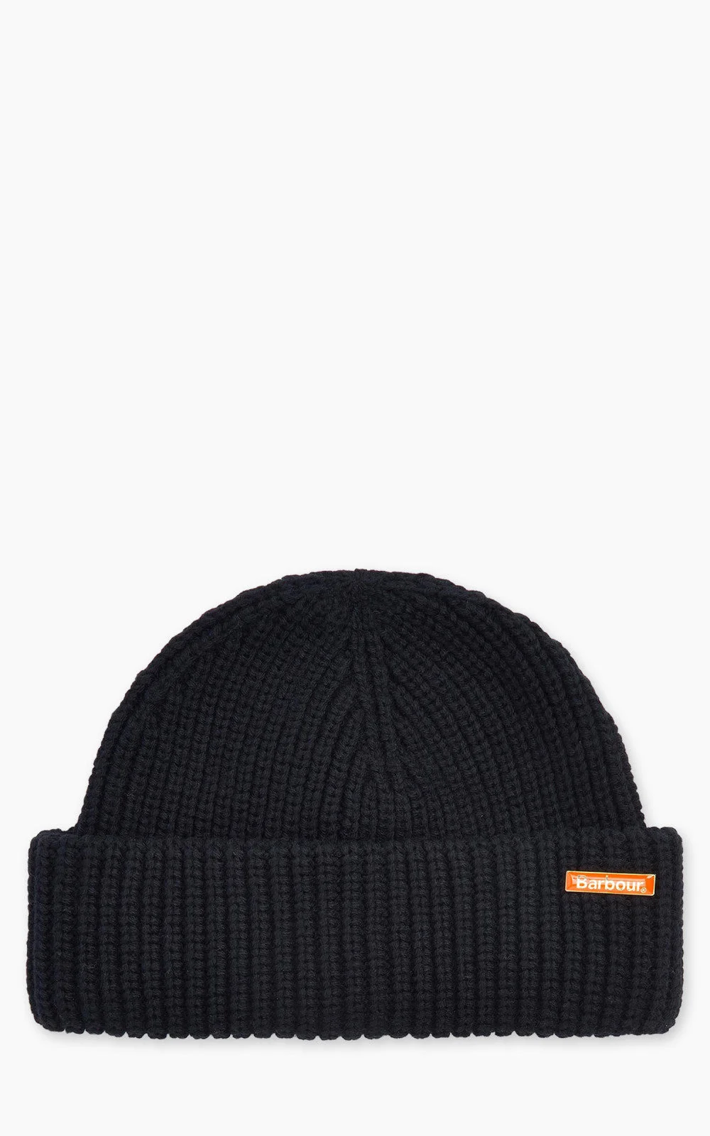 BARBOUR BEANIE MOSELY FISHERMAN BLACK - 1