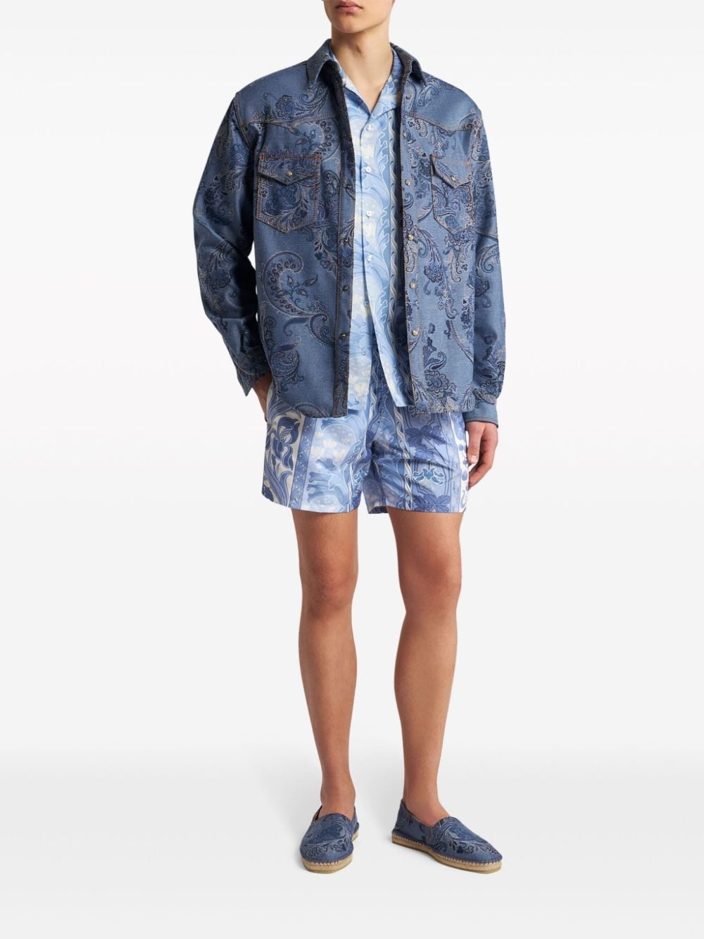 floral-print bowling shirt - 2