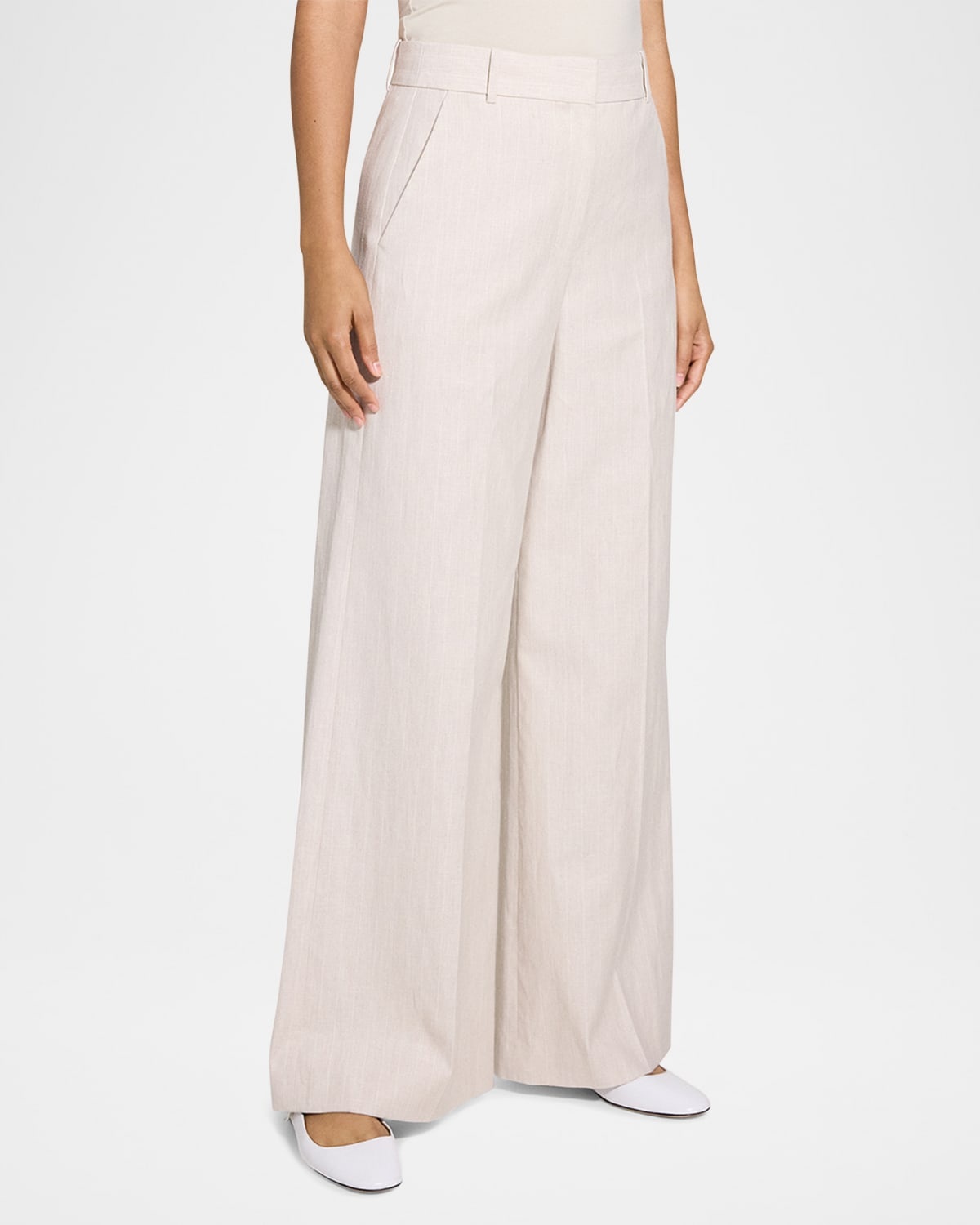 Stripe Canvas High-Rise Trousers - 4