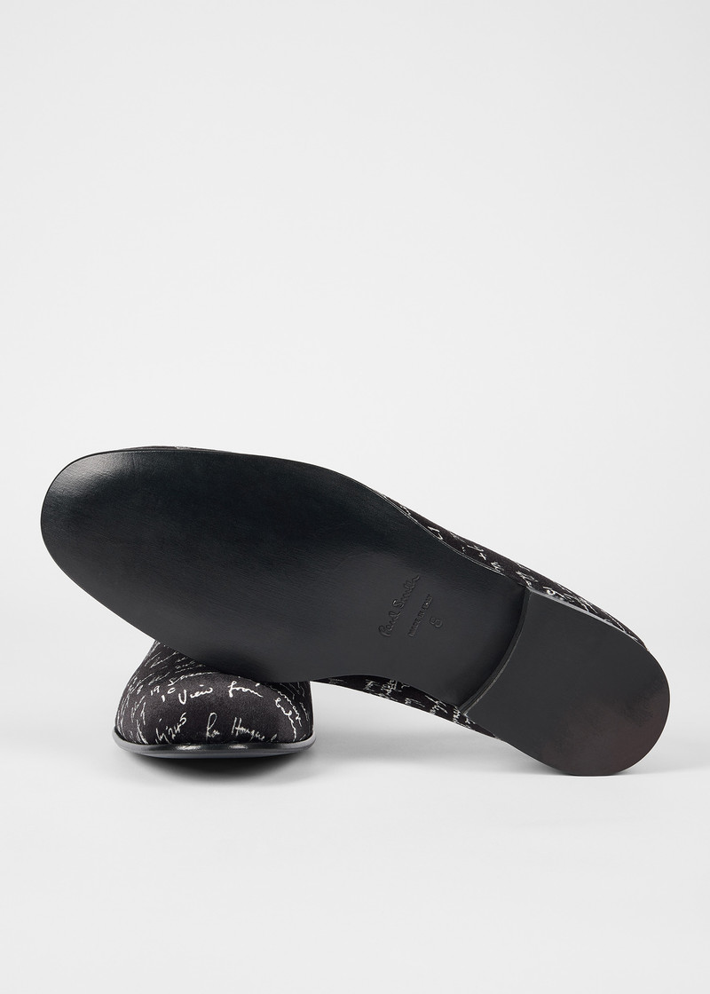 Paul Smith Black 'Notebook Writing' 'Rudyard' Loafers outlook
