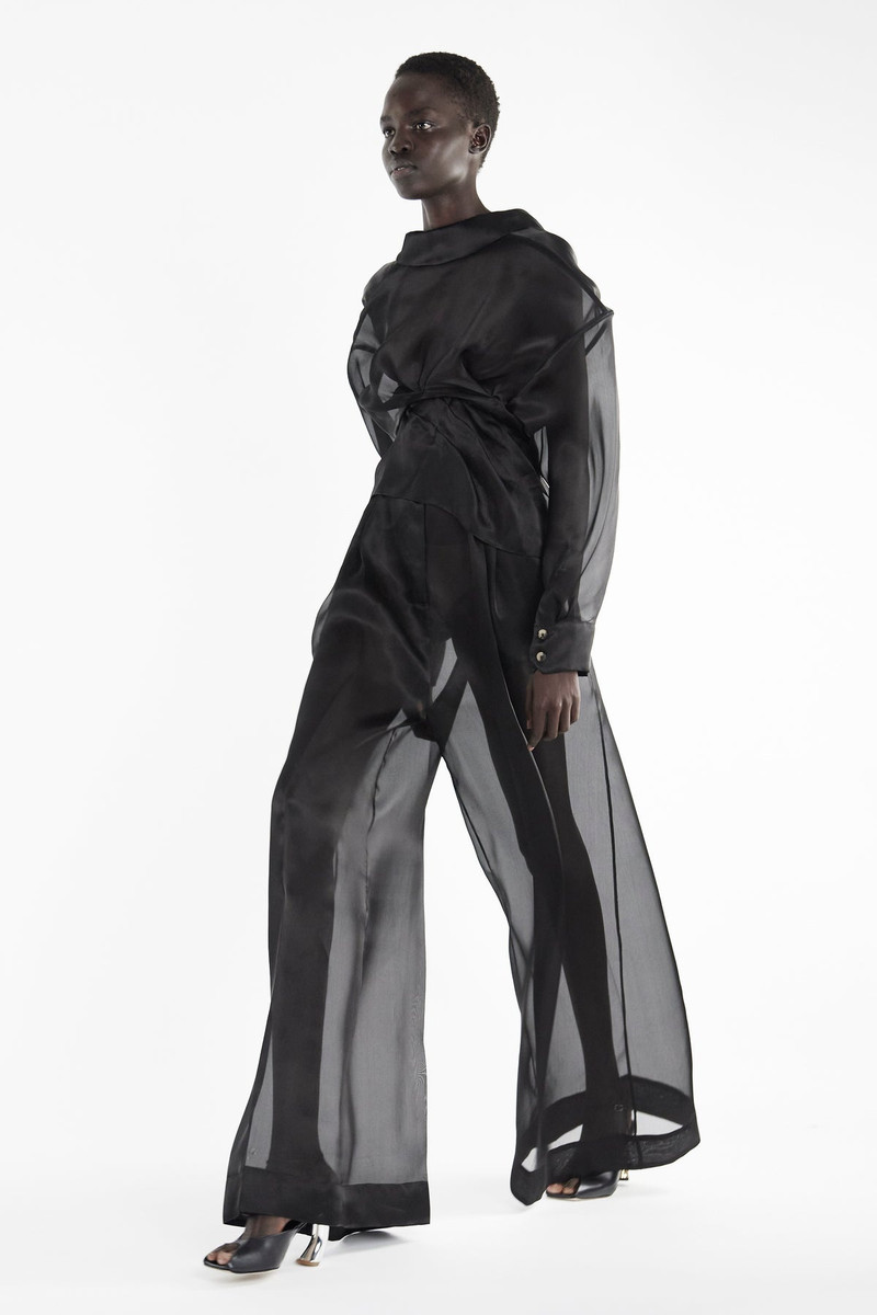 ORGANZA WIDE LEG PANTS BLACK 6