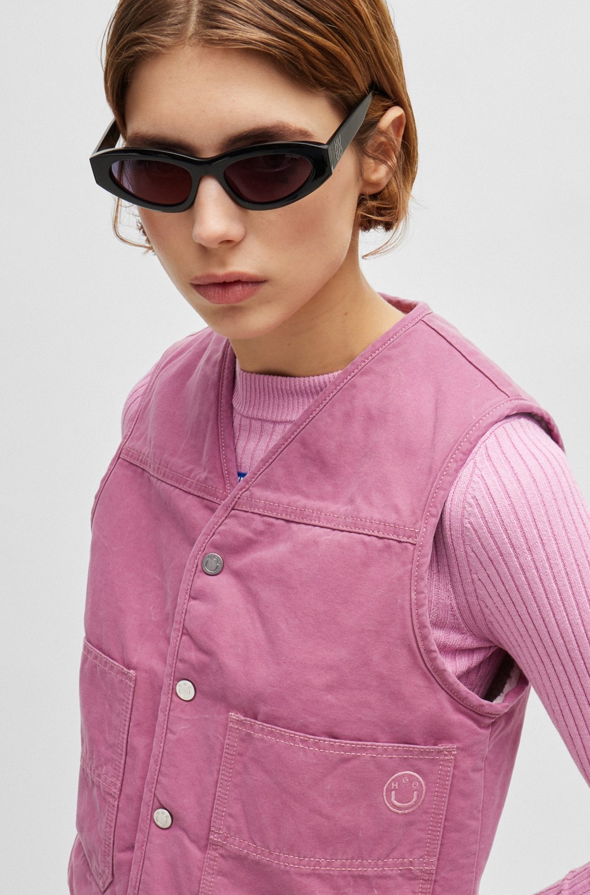 RELAXED-FIT WAISTCOAT IN COTTON CANVAS - 5