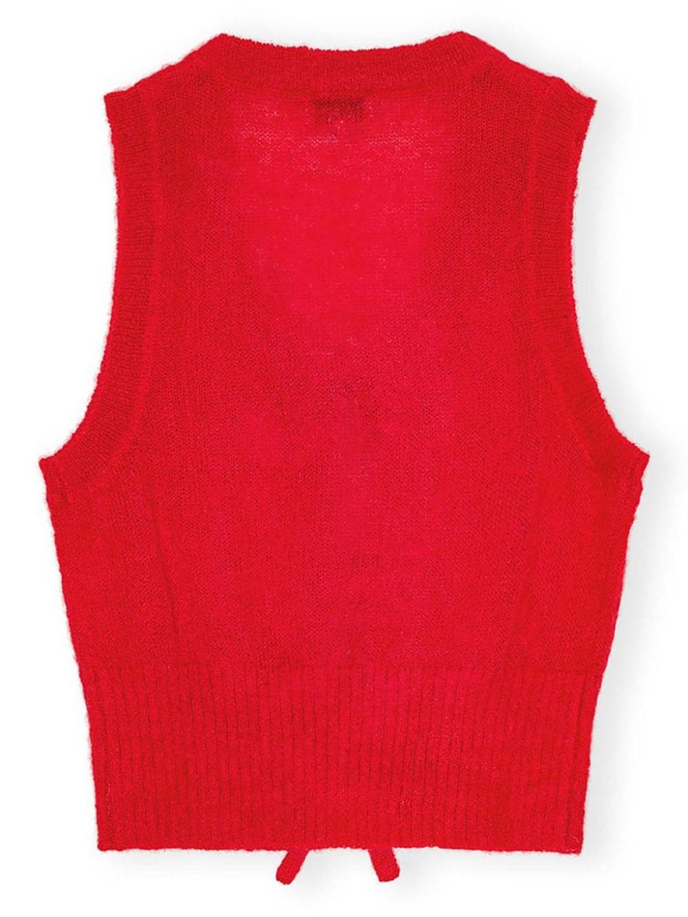 bow detailing sleeveless vest - 6