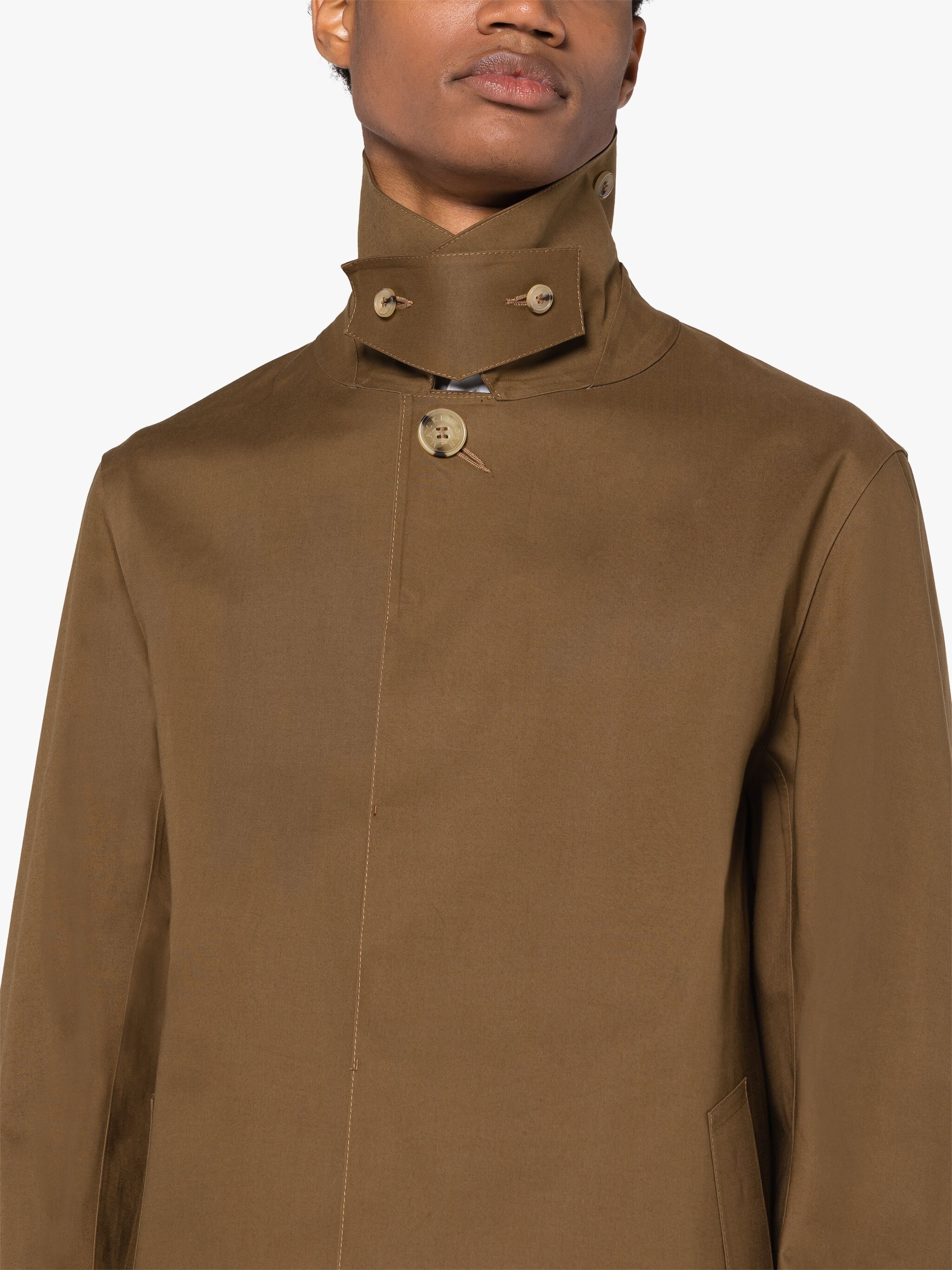 OXFORD BROWN BONDED COTTON 3/4 COAT - 5