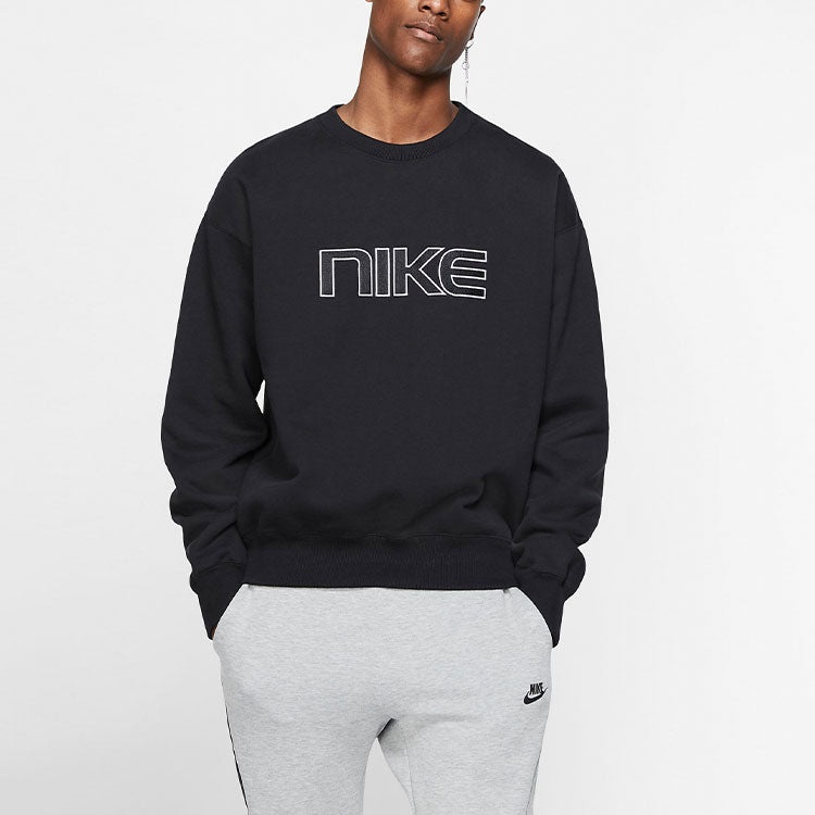 Men's Nike Alphabet Logo Round Neck Pullover Loose AV8276-010 - 2