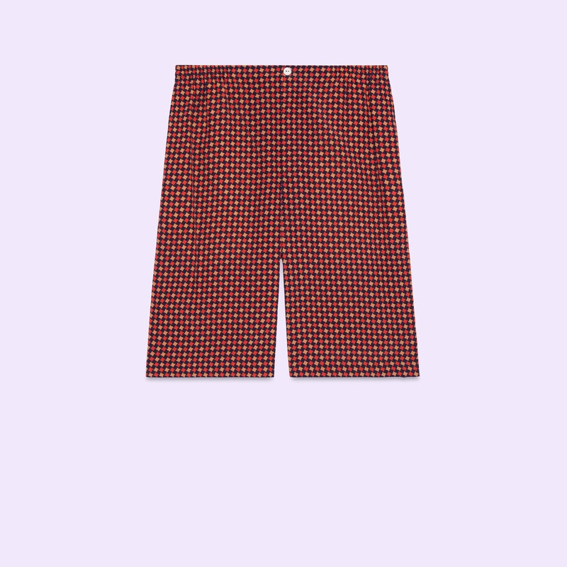 Geometric houndstooth print shorts 1