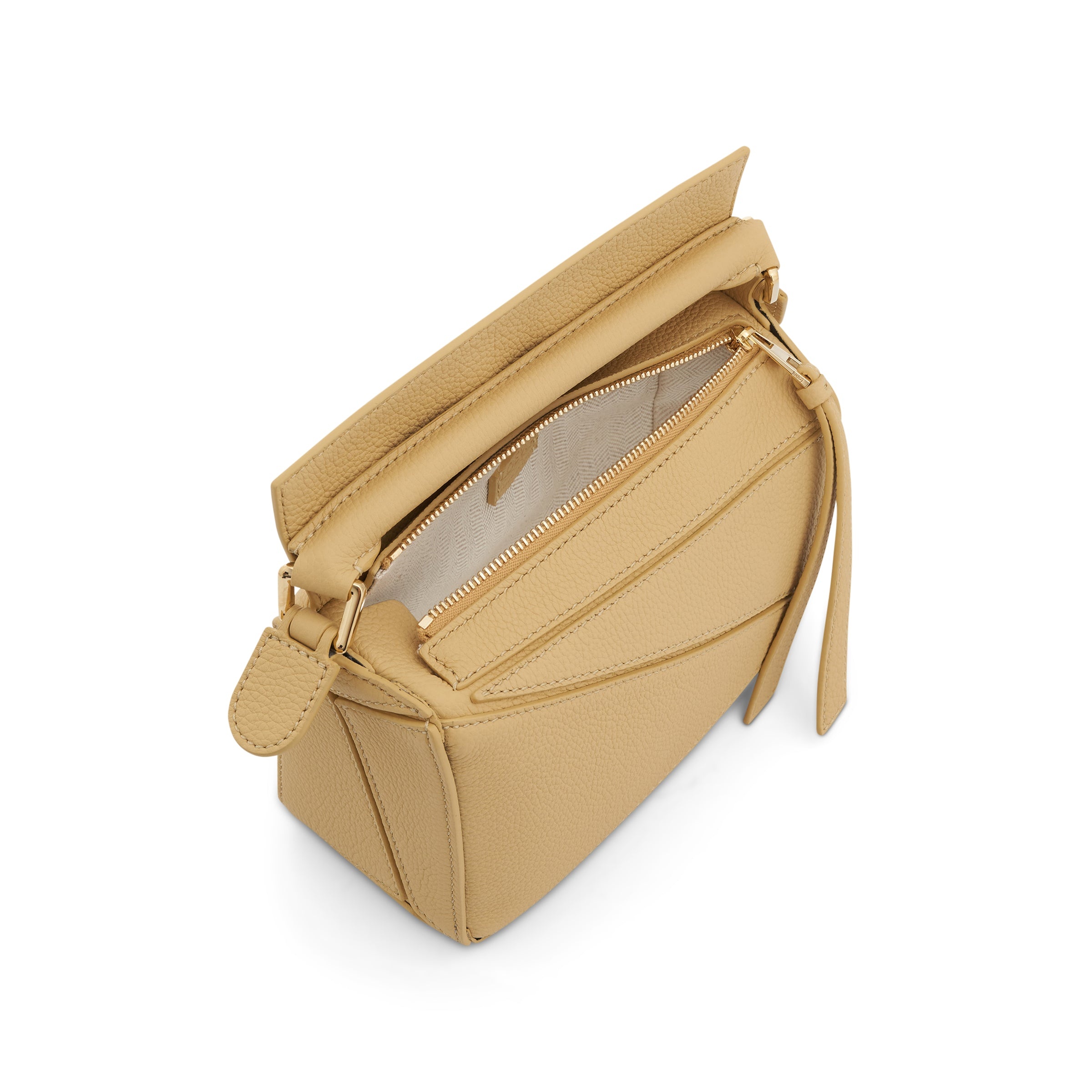 Loewe Small Puzzle Bag In Soft Grained Calfskin Leather In Dark Butter in  Natural