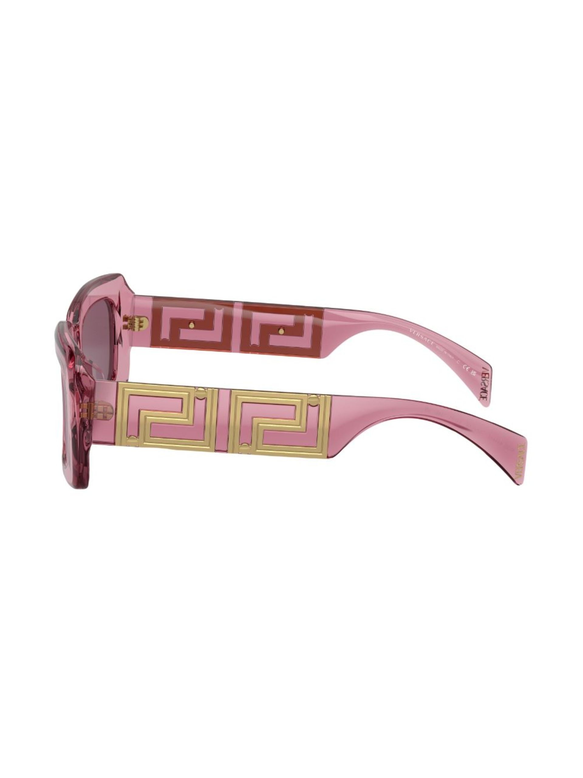 Pink Logo Plaque Rectangle Sunglasses - 3