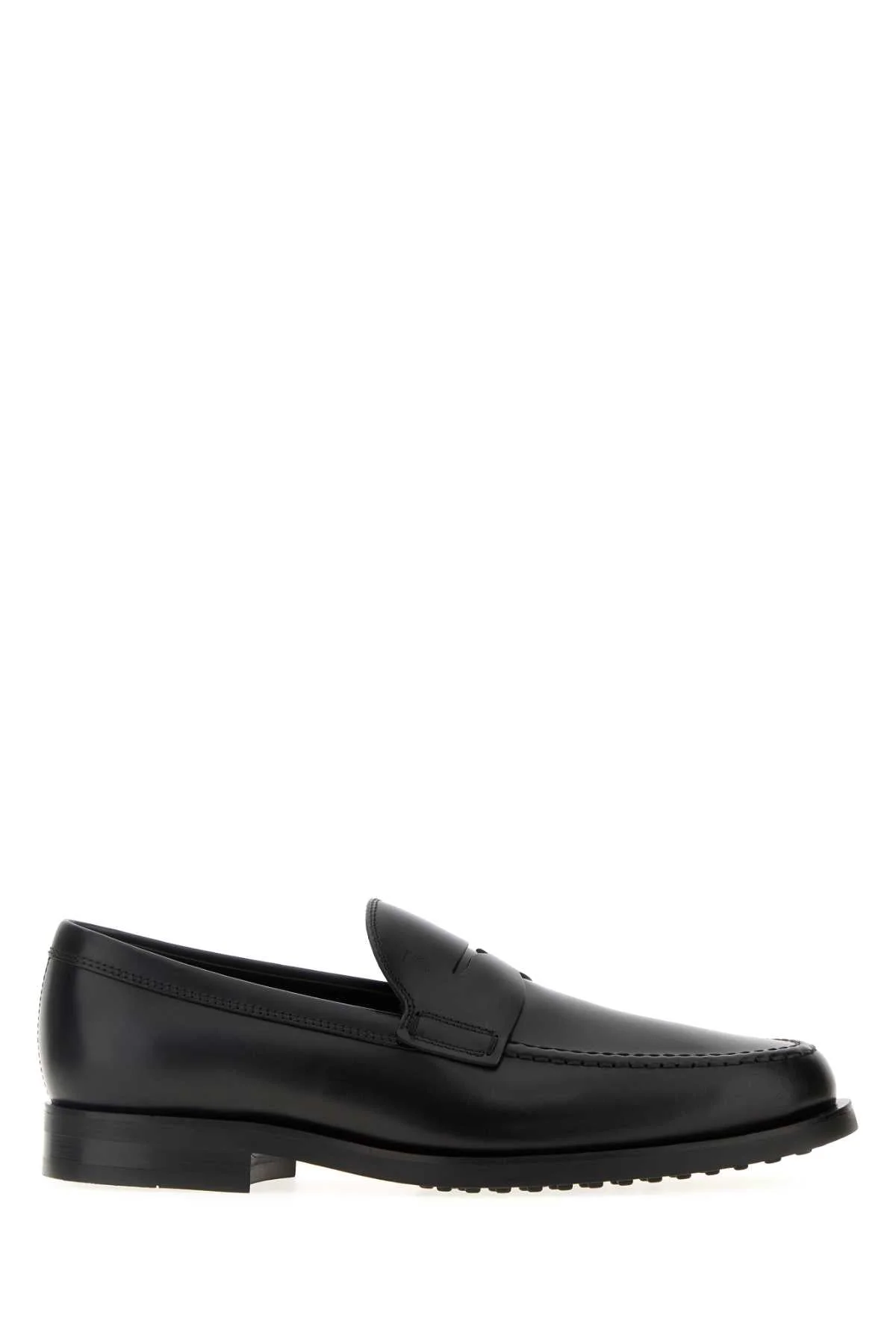 Tod's Men Black Leather Loafers - 1