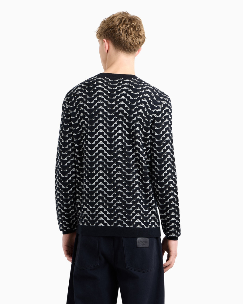 ASV LYOCELL AND VIRGIN WOOL-BLEND JUMPER WITH ALL-OVER JACQUARD EAGLE 3