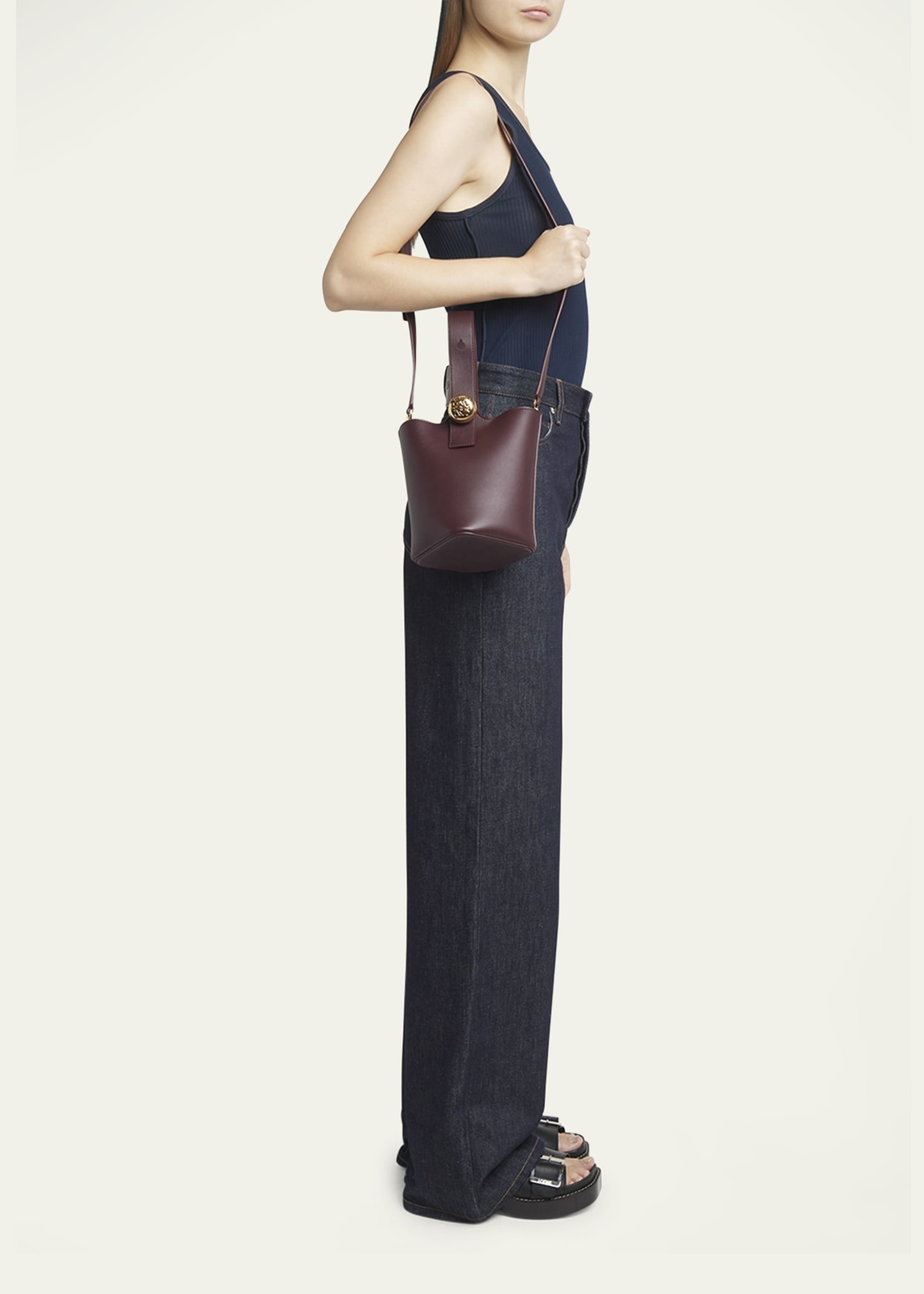 Mini Pebbled Leather Bucket Bag - 2