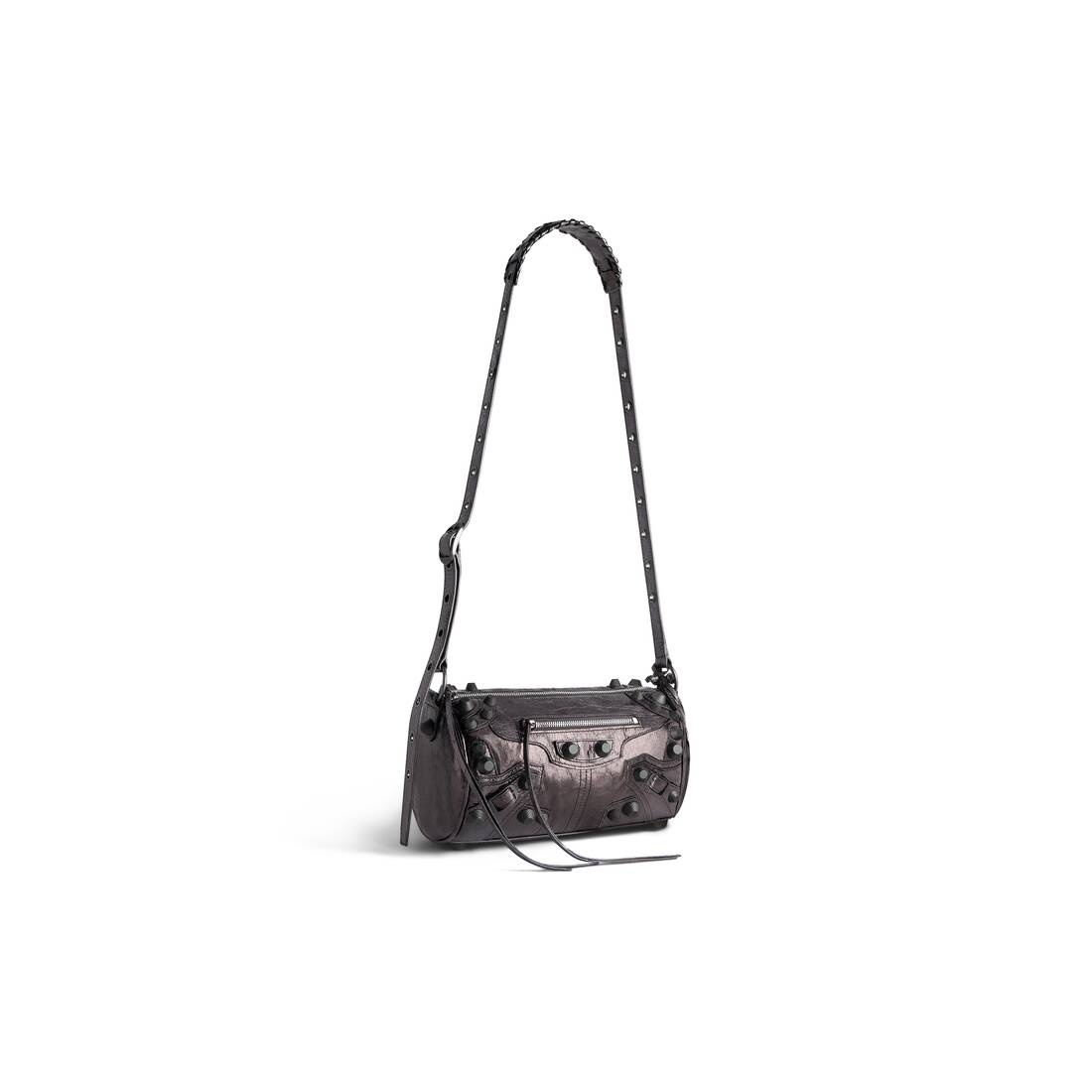 Le Cagole Men Cylinder Bag Metallized in Metalic Grey - 4